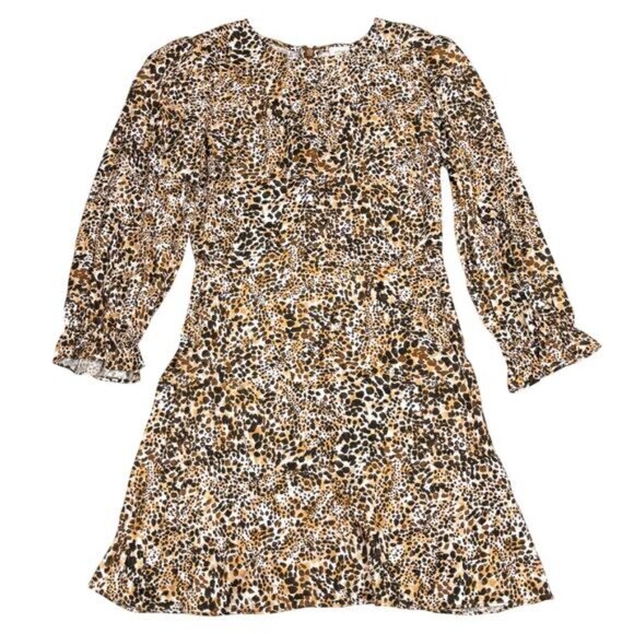 WILFRED Aritzia Baroque Leopard Print Fit And Flare Mini Dress Sz 2 - Picture 4 of 8